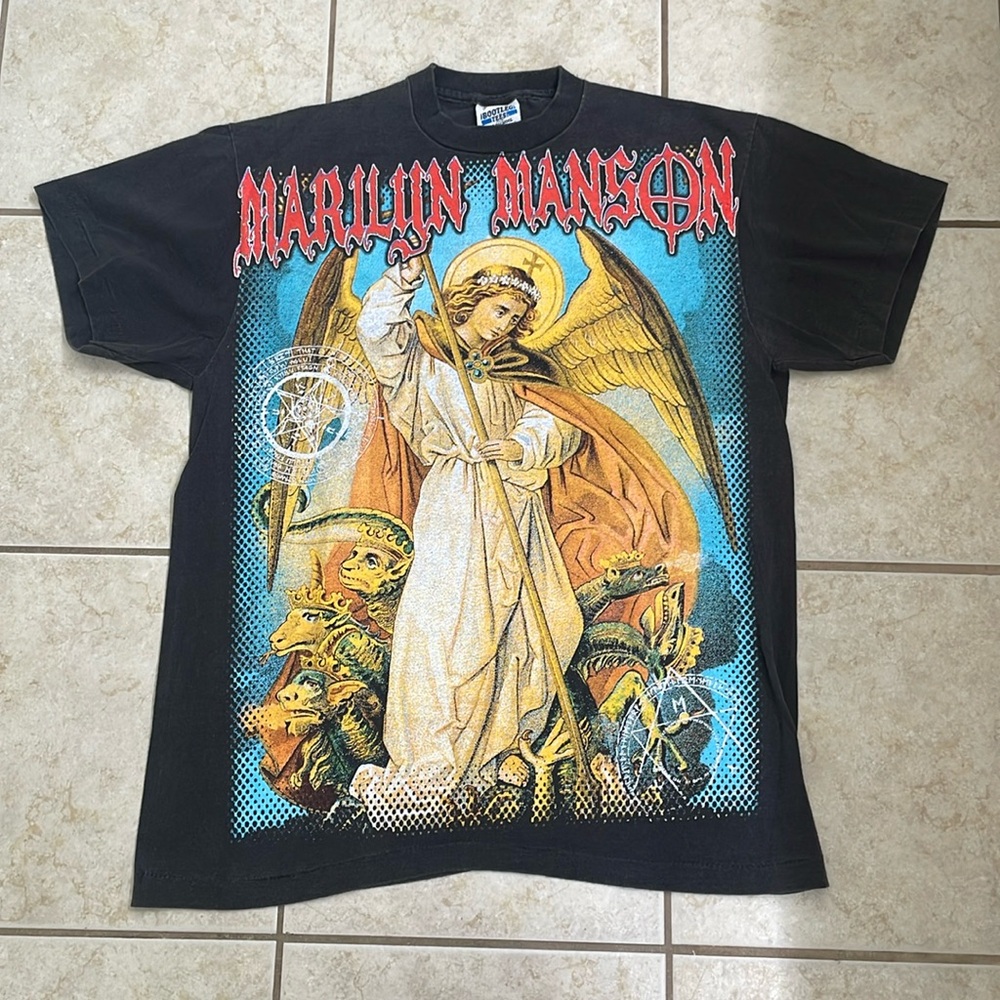 AOP! 🔥 Bootleg Tees, Modern Boot, Single Stitch Marilyn Manson Graphic Tee